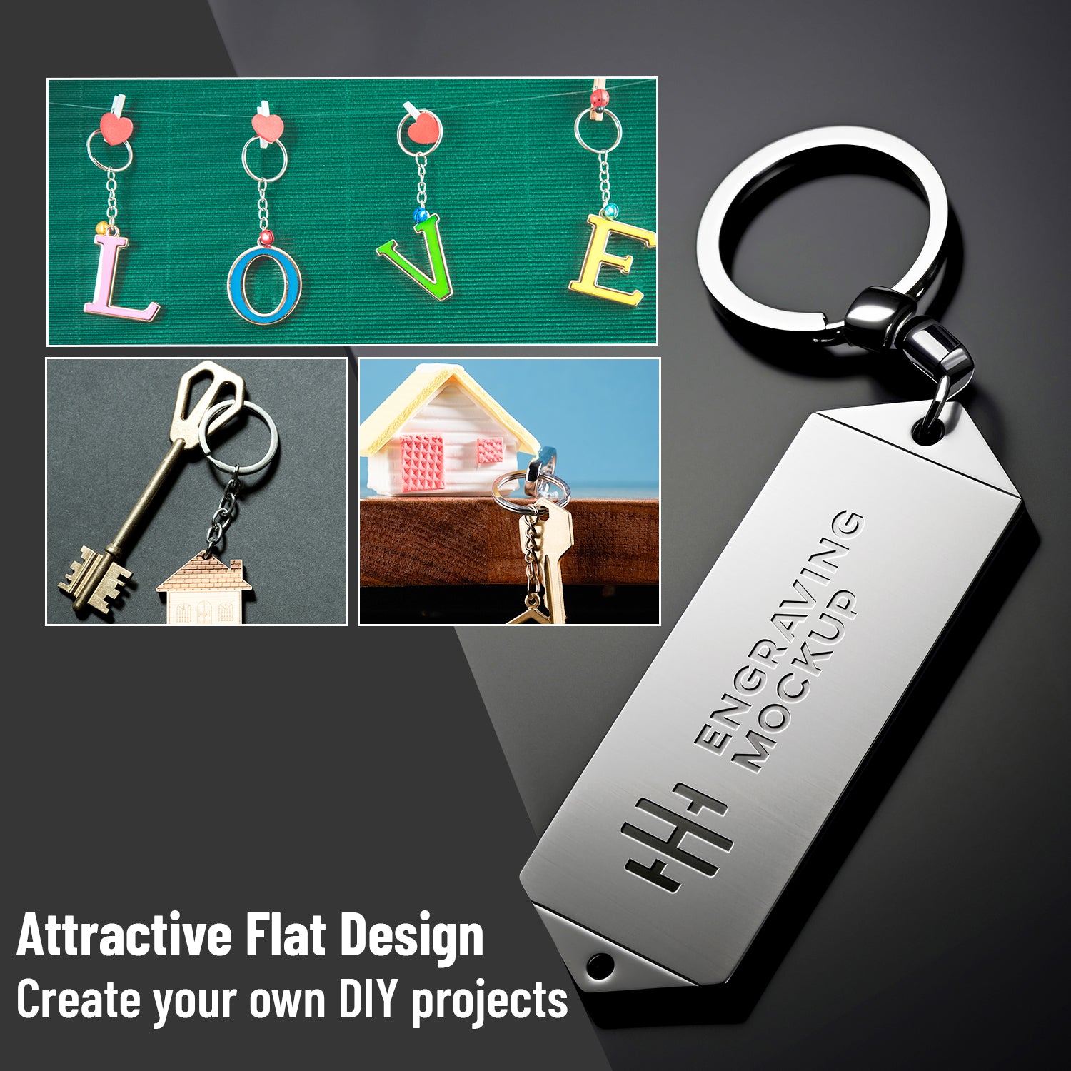 EDO GOT Non-Magnetic Silver Plated Brass Split Key Rings (8-Pack, Assorted Sizes)