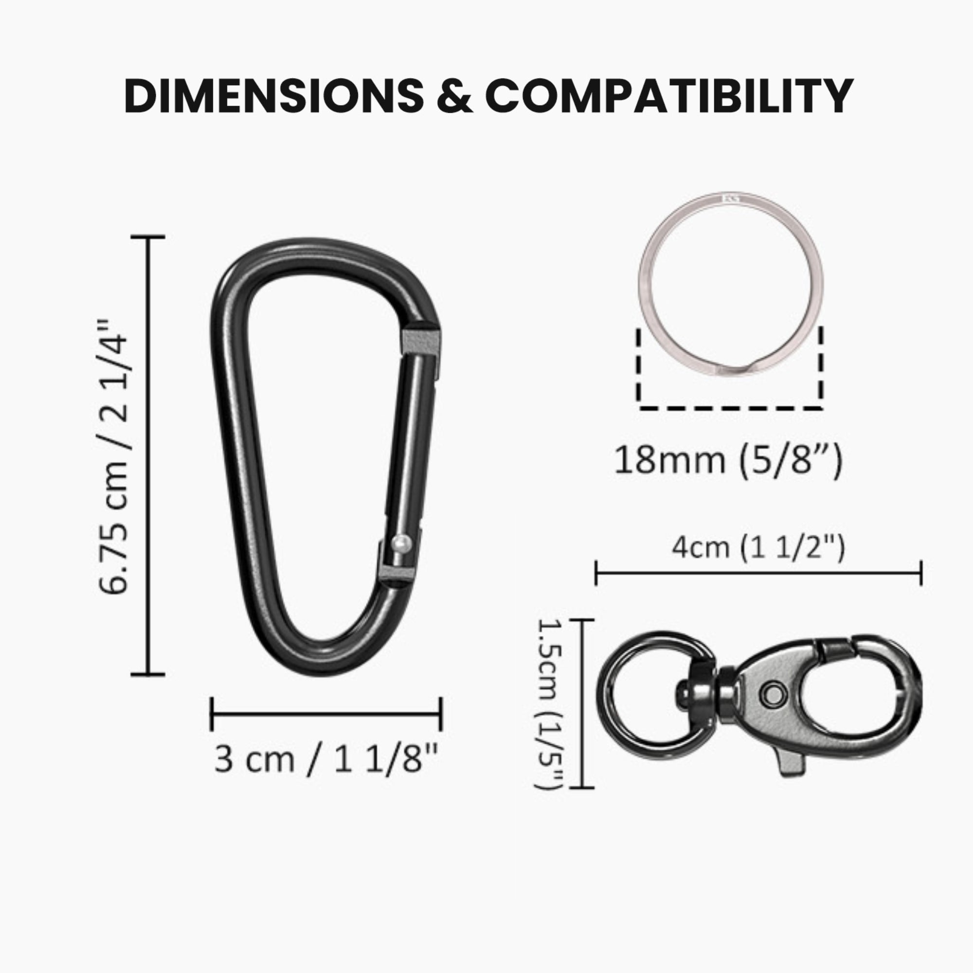 Neodymium Quick-Attach Genuine Leather Lanyard and Carabiner for Keys