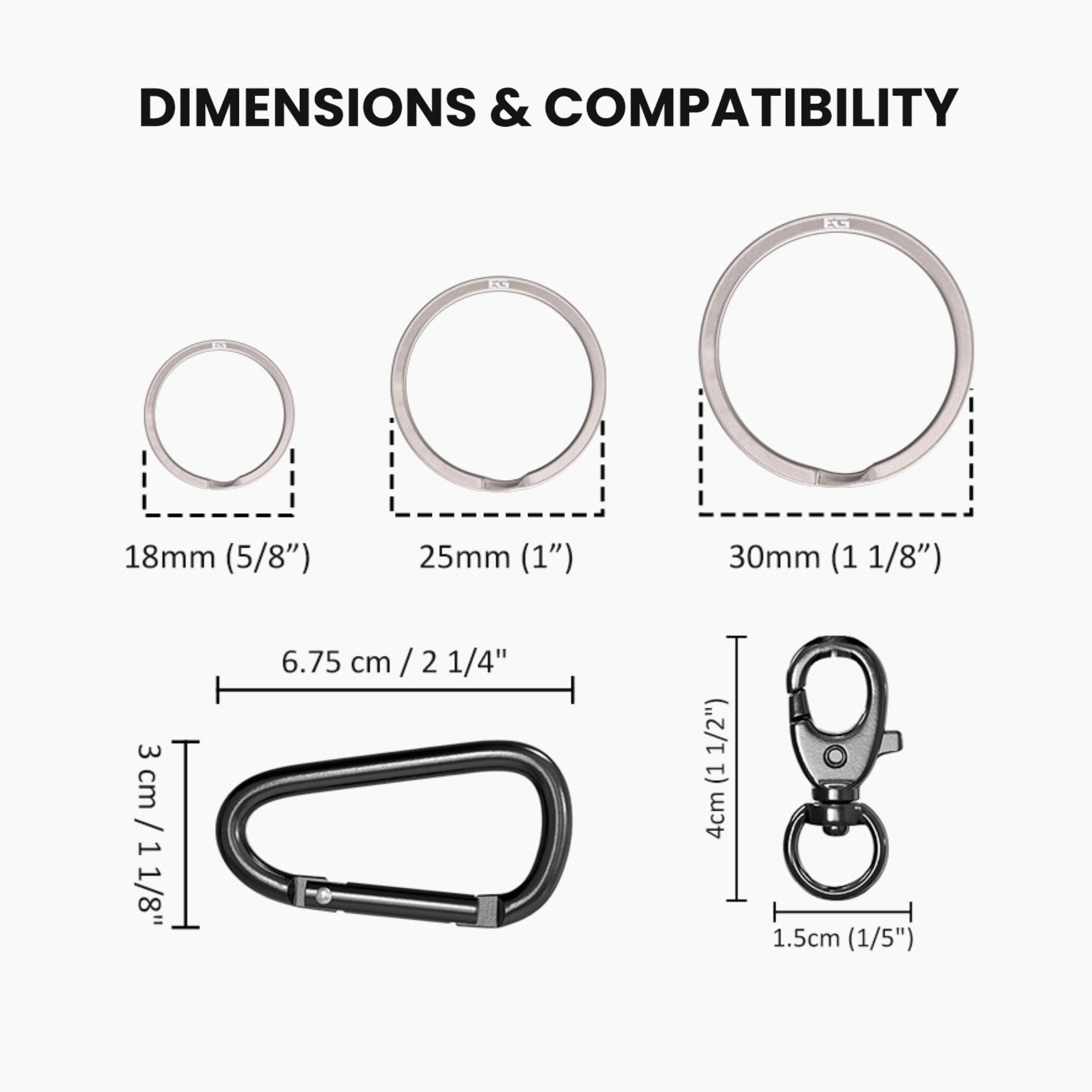Neodymium Quick-Attach Gunmetal Magnetic Keychain and Carabiner