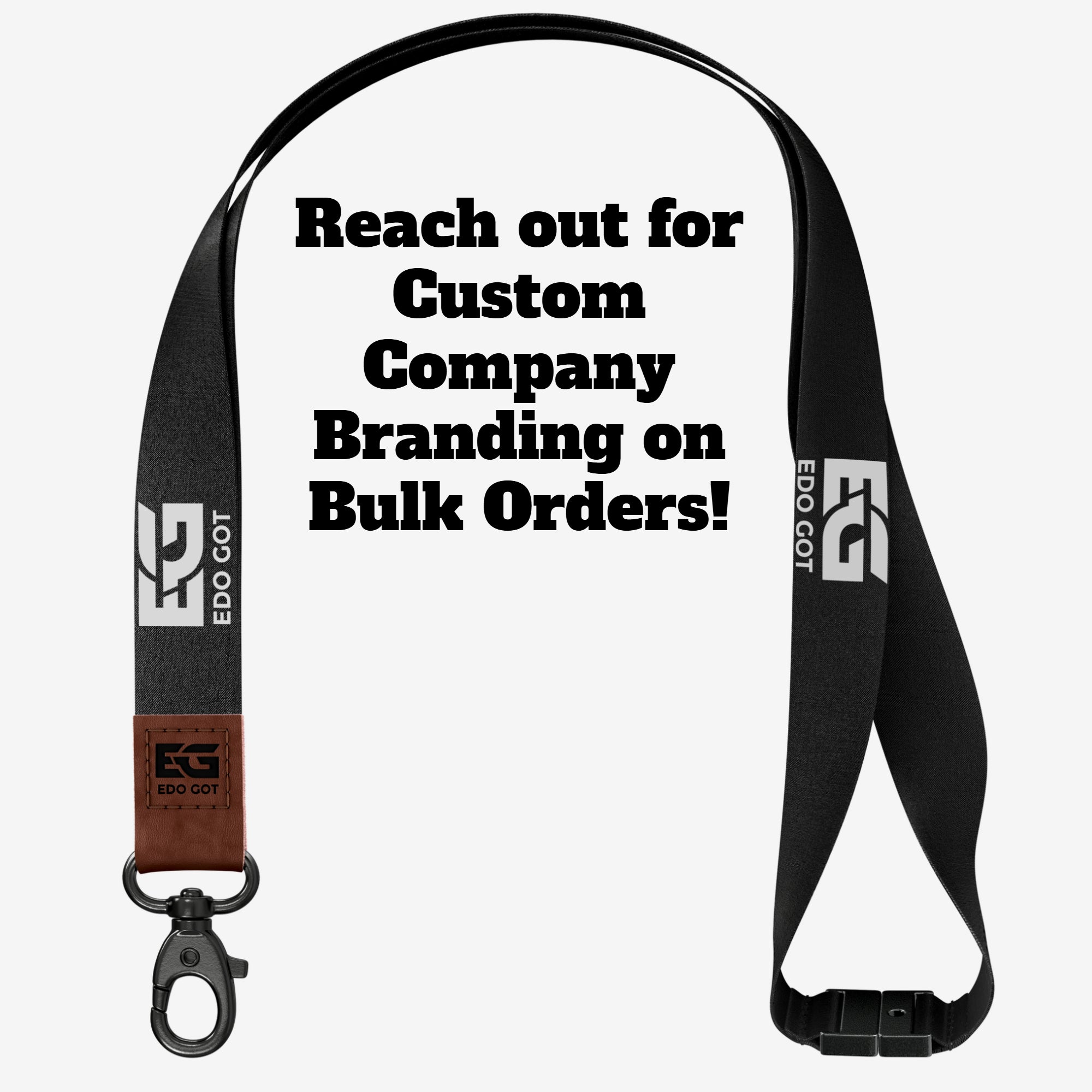 Neodymium Quick-Attach Genuine Leather ID Badge Holder with Lanyard and Carabiner