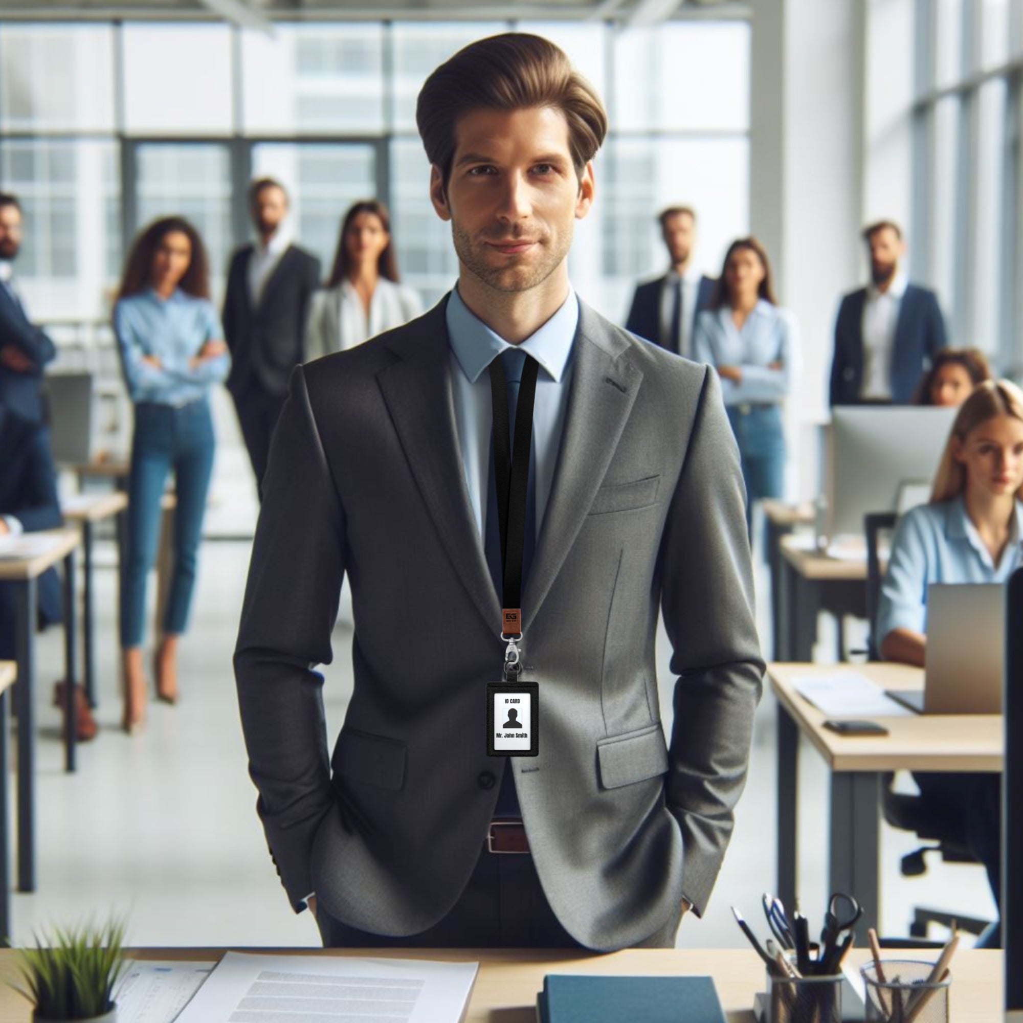 EDO GOT Genuine Leather Neck Lanyard for Keys & ID Badge