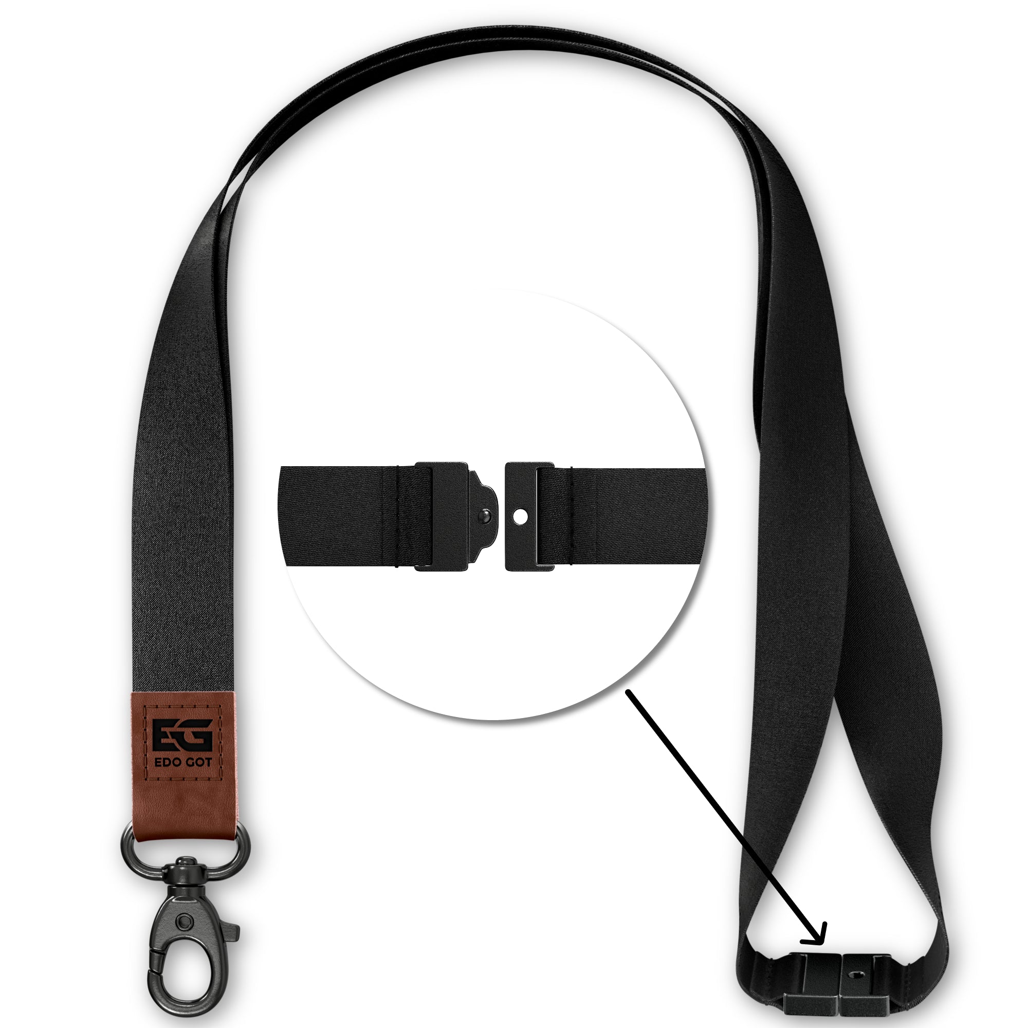 Genuine Leather ID Badge Holder and Lanyard